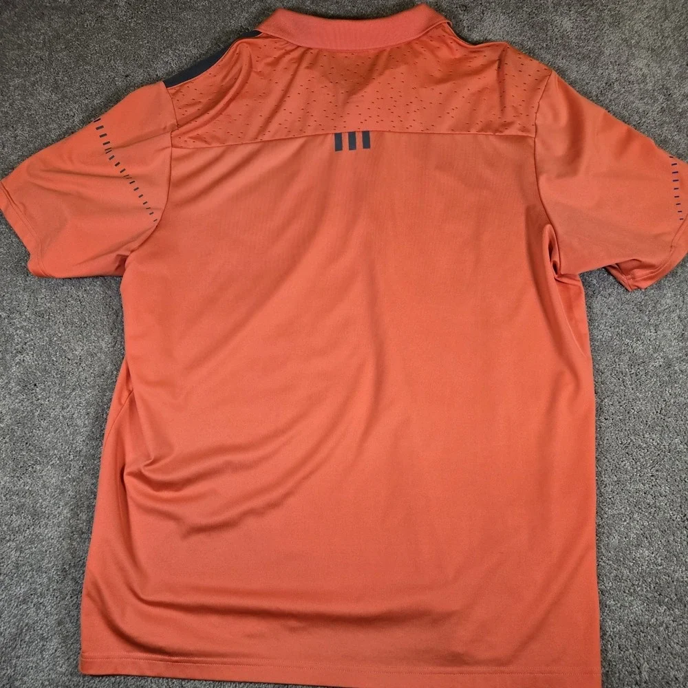 Adidas Men's Golf Polo Pure Motion Coolmax Orange Shirt Mens 2XL Polo